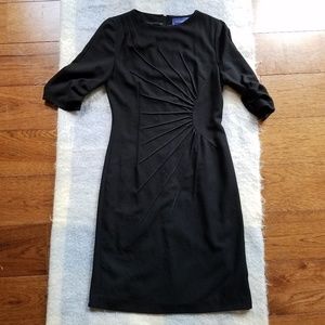 Suzabelle Black Pleated Sheath Dress